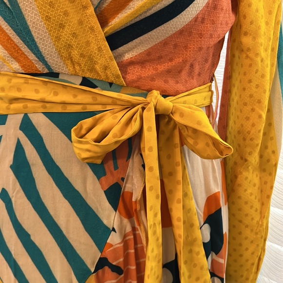 Anthropologie Misty Maxi Asymmetric Dress Multicolor Abstract Print Size Small - Picture 4 of 7